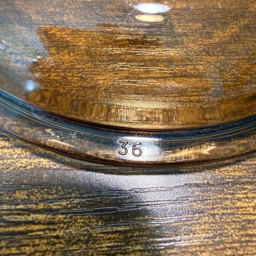 Vtg Pyrex Visions Amber Glass Replacement Lid V-1-C Brown Round 6.5